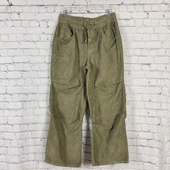 NWT We The Free People Modern Love Pull On Cord Jeans Green High Rise - Picture 5 of 16